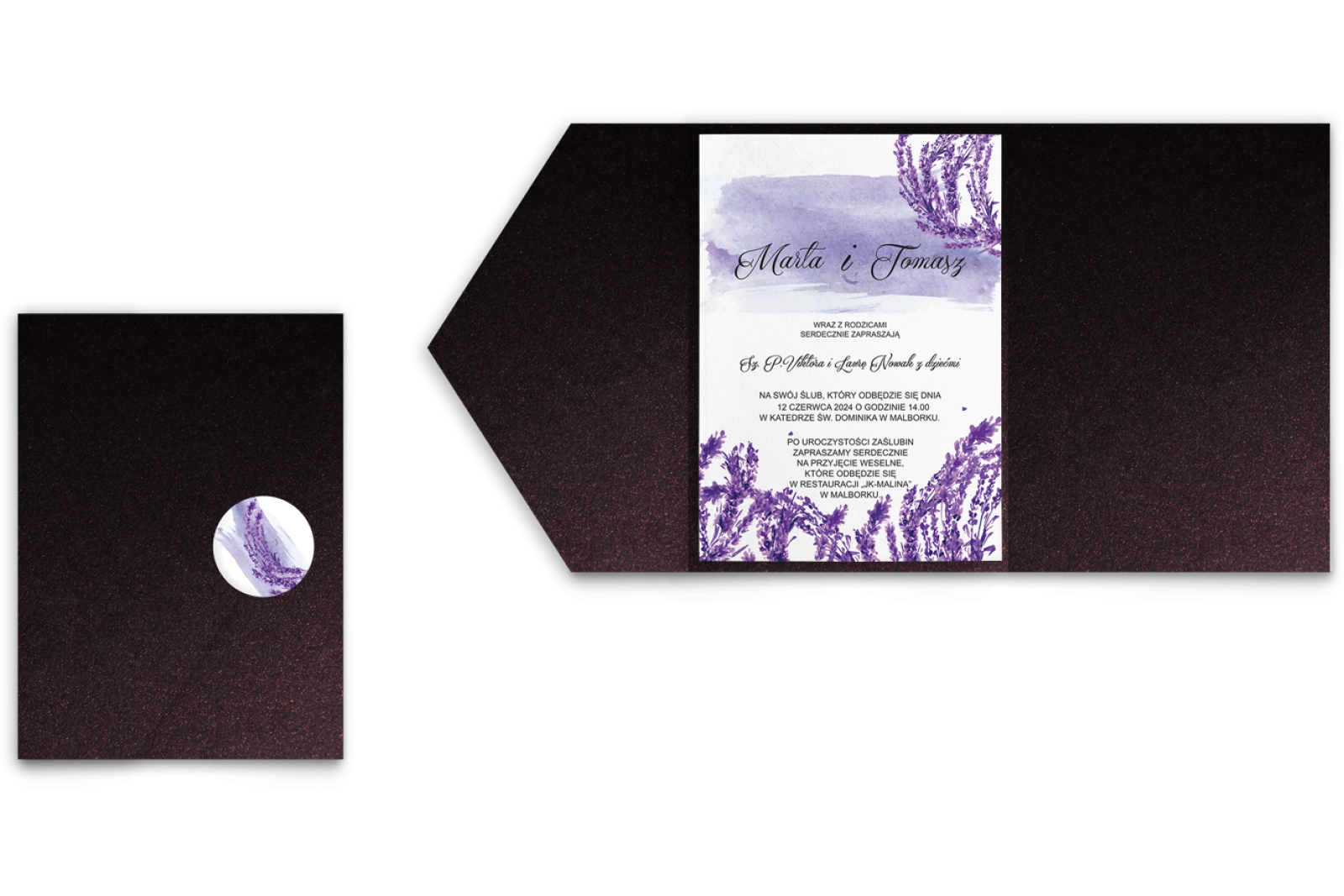 Zaproszenia ślubne w Etui Charlotte motyw 4