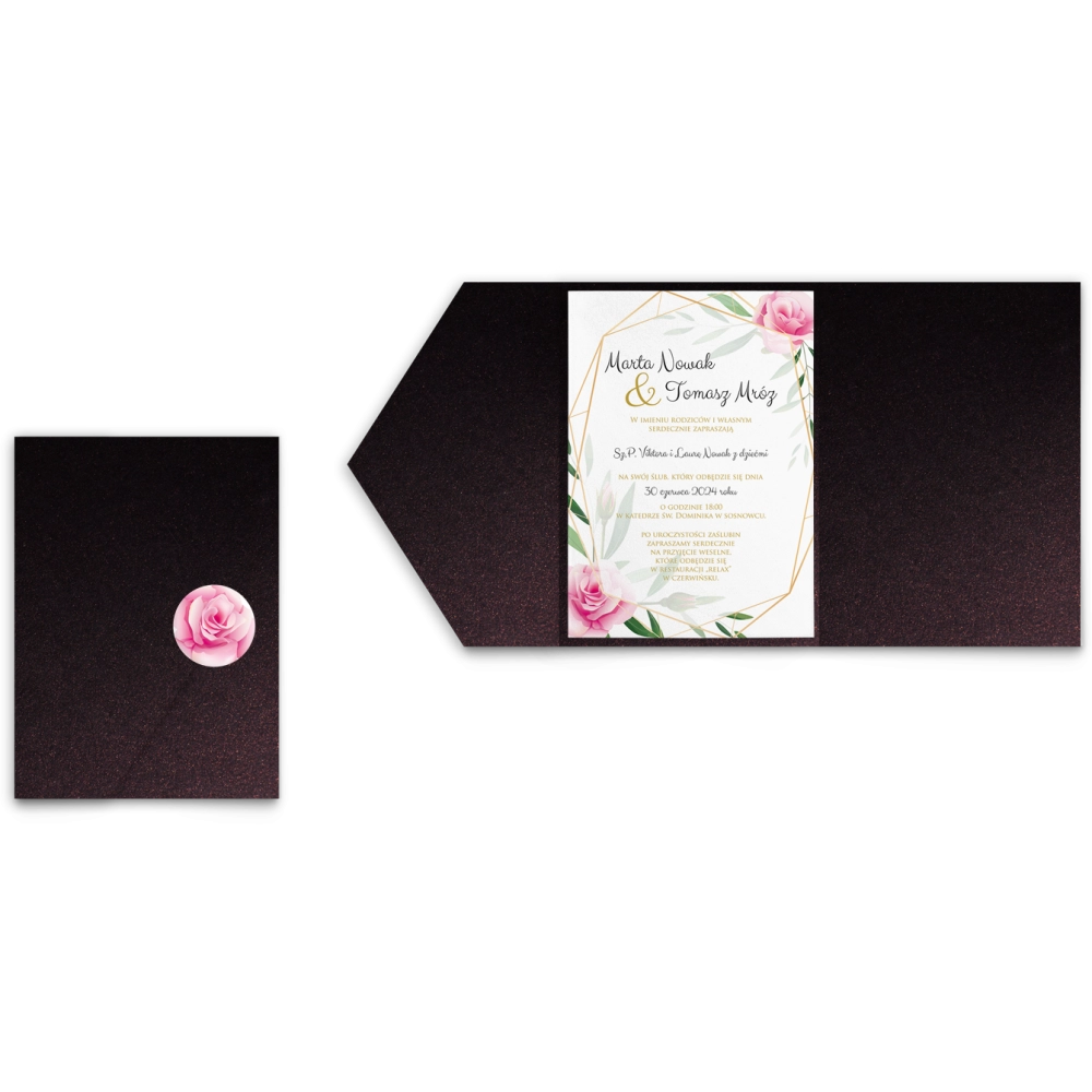 Zaproszenia ślubne w Etui Flowers & Frame - Motyw 4