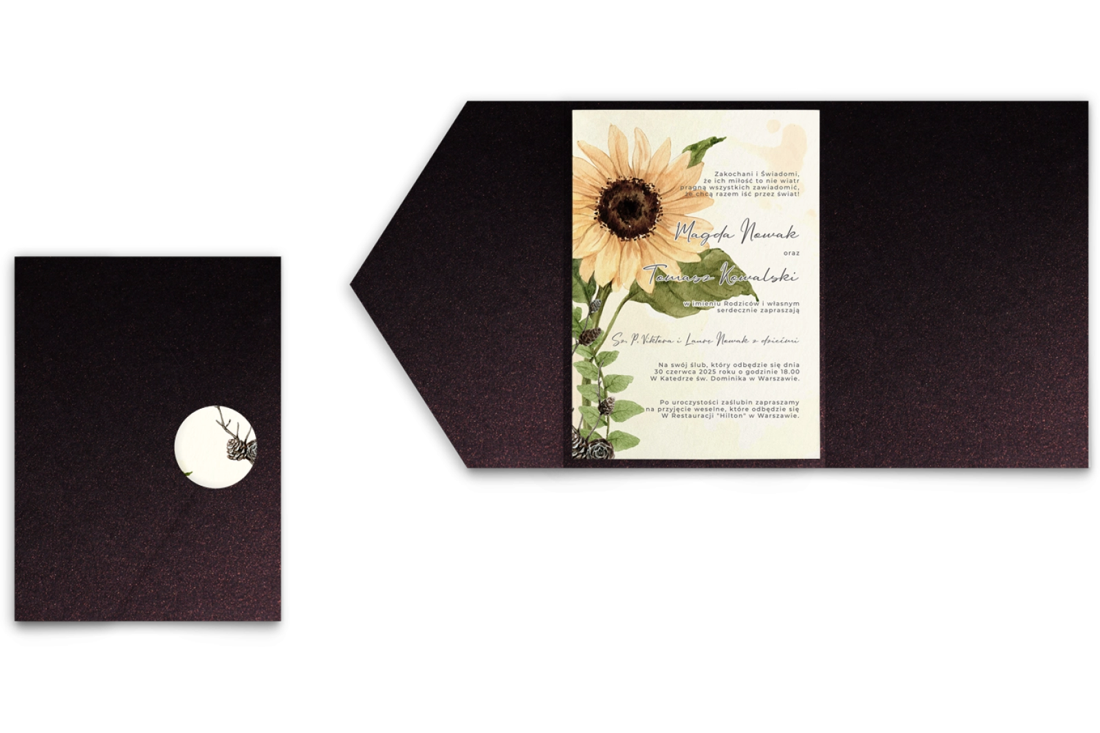 Zaproszenia ślubne w etui Natalie - motyw 2