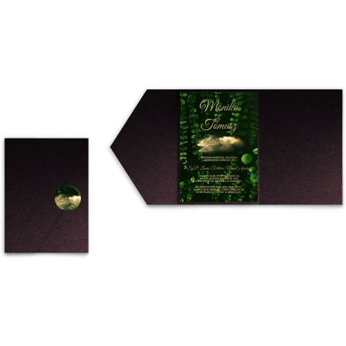 Zaproszenia ślubne w etui Greenery - motyw 3