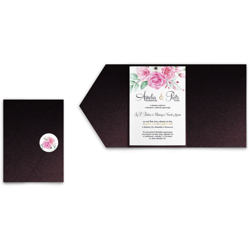 Zaproszenia ślubne w etui Geometryczne Serce - motyw 1