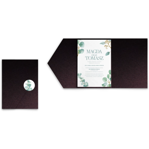 Zaproszenia ślubne w Etui Eukaliptus - Motyw 1