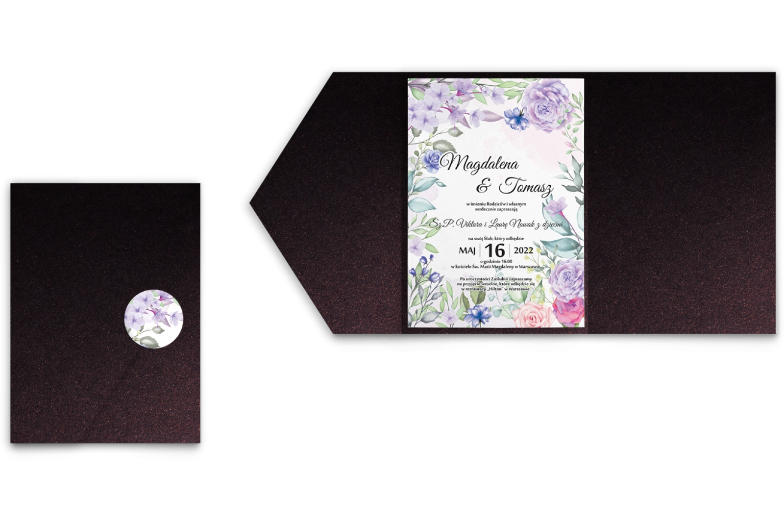 Zaproszenia ślubne w Etui Amelia - Motyw 4