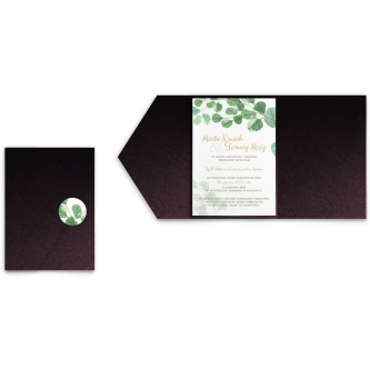 Zaproszenia ślubne w&nbsp;etui Liscie- motyw 5