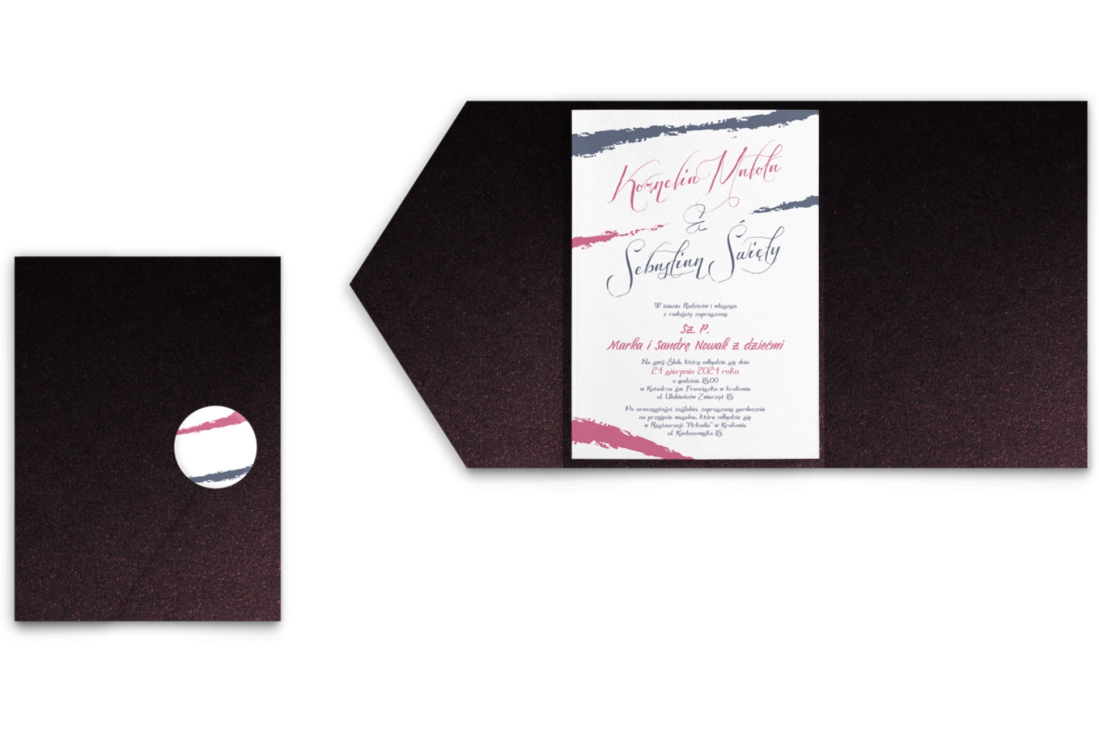 Zaproszenia ślubne w etui Photo- motyw 5