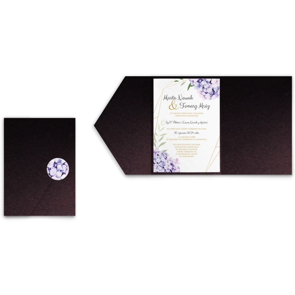 Zaproszenia ślubne w&nbsp;Etui Flowers & Frame - Motyw 1