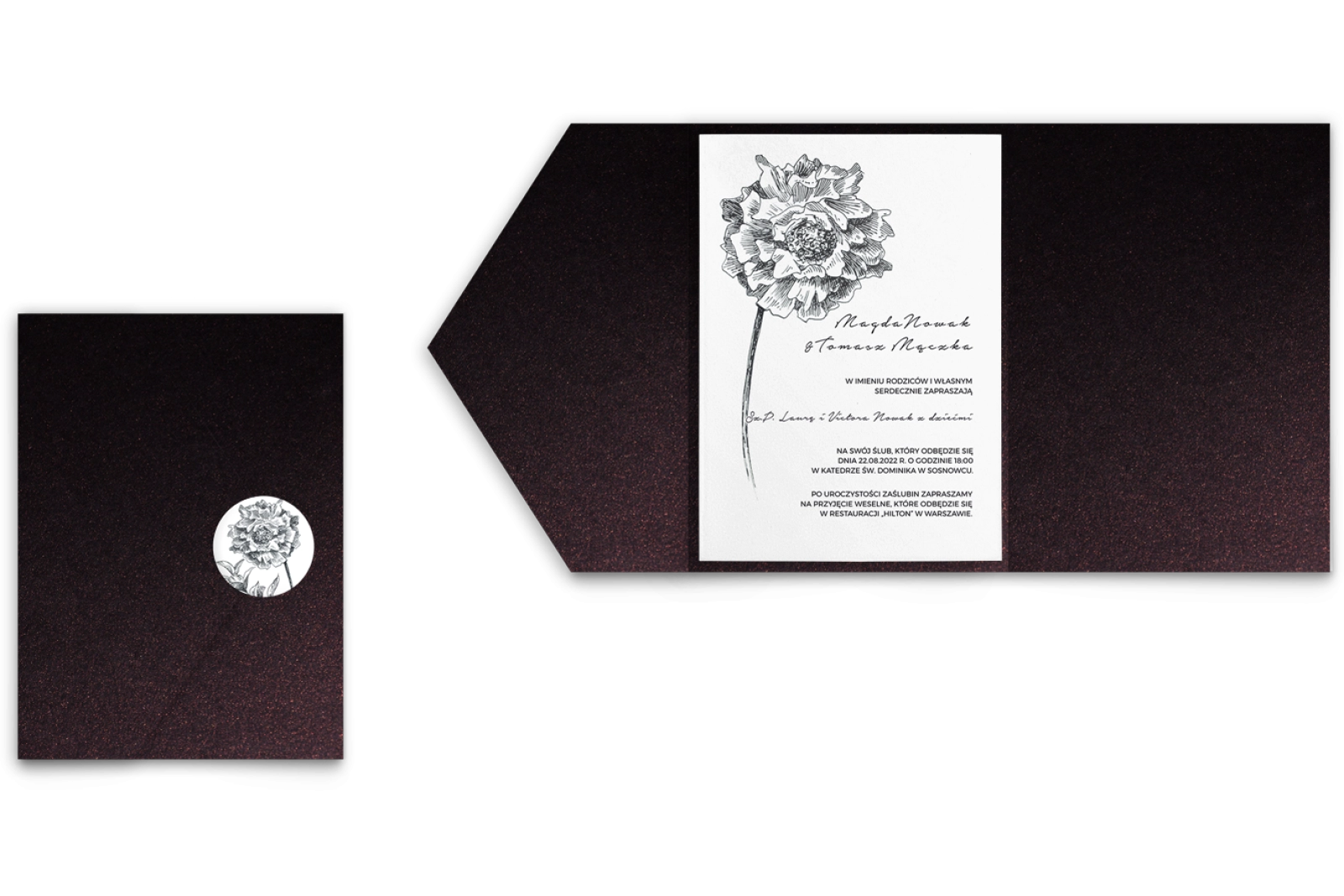 Zaproszenia ślubne w Etui Elia motyw 3