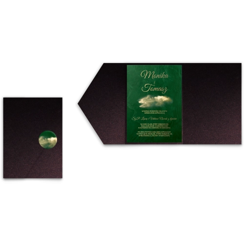 Zaproszenia ślubne w etui Greenery - motyw 1