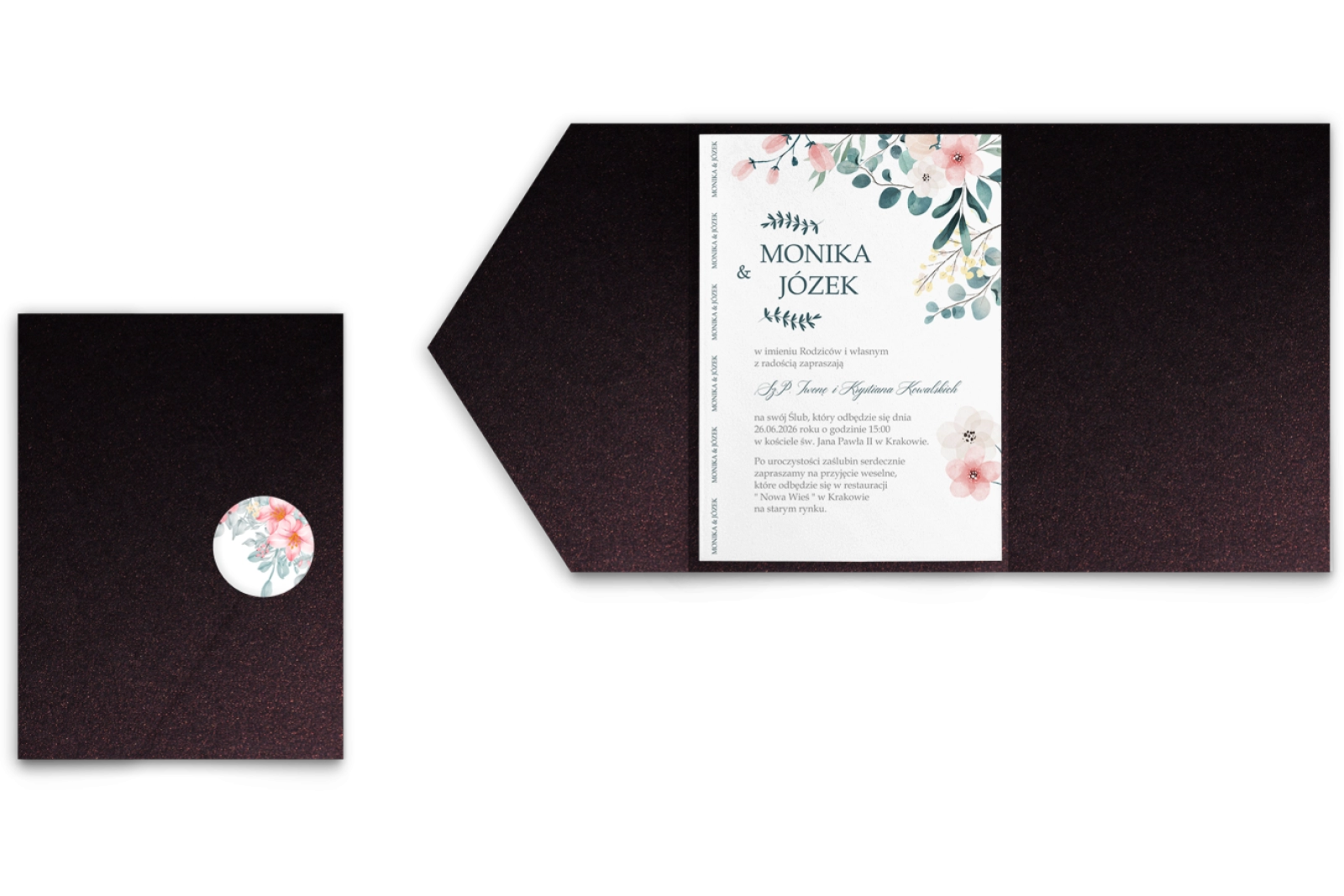 Zaproszenia ślubne w Etui Name - Motyw 3