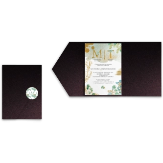 Zaproszenia ślubne w&nbsp;etui Golden Green - motyw 3
