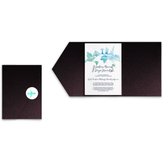 Zaproszenia ślubne w&nbsp;etui Mapa - motyw 1