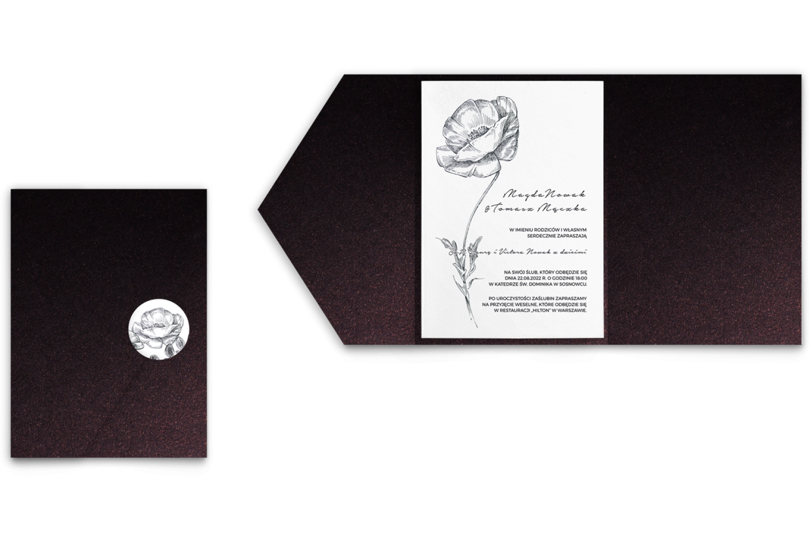 Zaproszenia ślubne w Etui Elia motyw 1