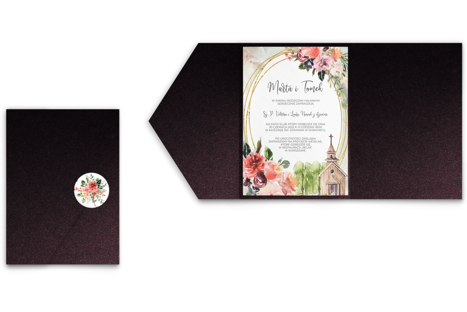 Zaproszenia ślubne w etui Spring Love - motyw 1