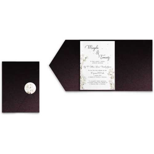 Zaproszenia ślubne w Etui Biały czas motyw 1