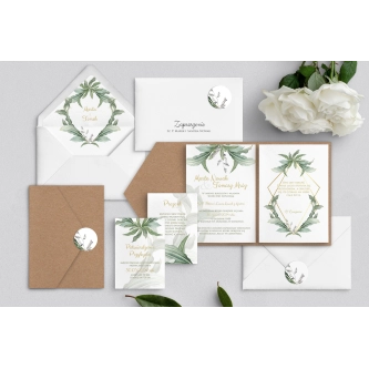 Zaproszenia ślubne w&nbsp;etui Liscie- motyw 1