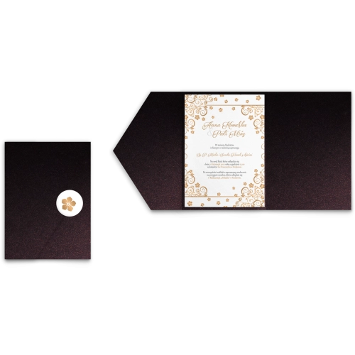 Zaproszenia ślubne w etui Maja - Złote