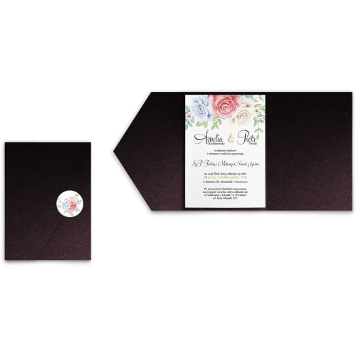 Zaproszenia ślubne w etui Geometryczne Serce - motyw 3