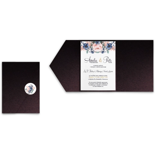 Zaproszenia ślubne w etui Geometryczne Serce - motyw 2