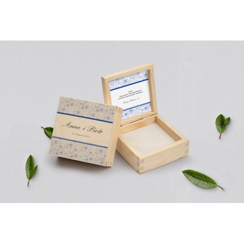 Pudełko na obrączki naturalne - Ornaments Motyw 6