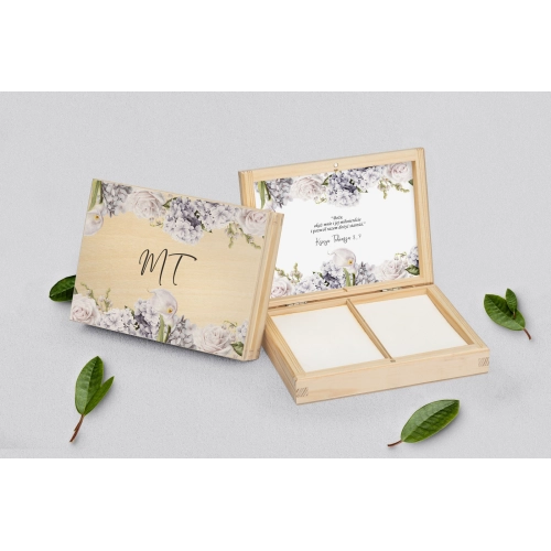 Pudełko na obrączki prostokątne naturalne - Ofelia Motyw 1