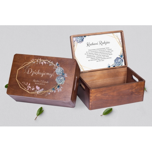 Skrzyneczka dla Rodziców - brązowa Flowers & Frame Motyw 6