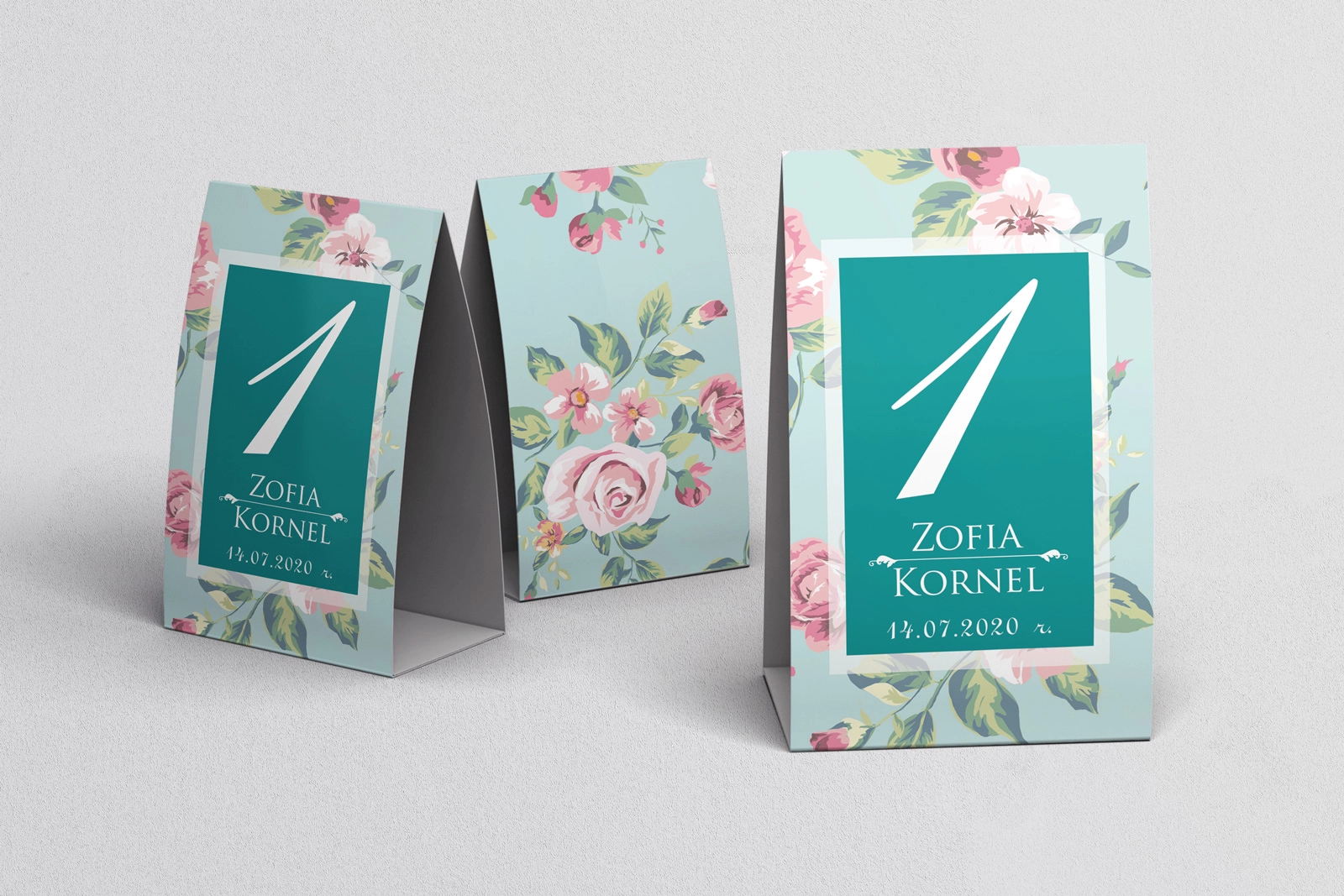 Numerki na stół Kwiatowe Pole Motyw 1