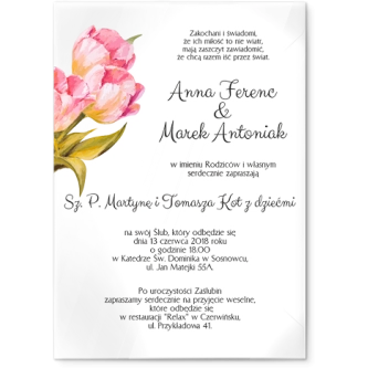 Zaproszenia ślubne Sweet Love- Akrylowe Motyw 4