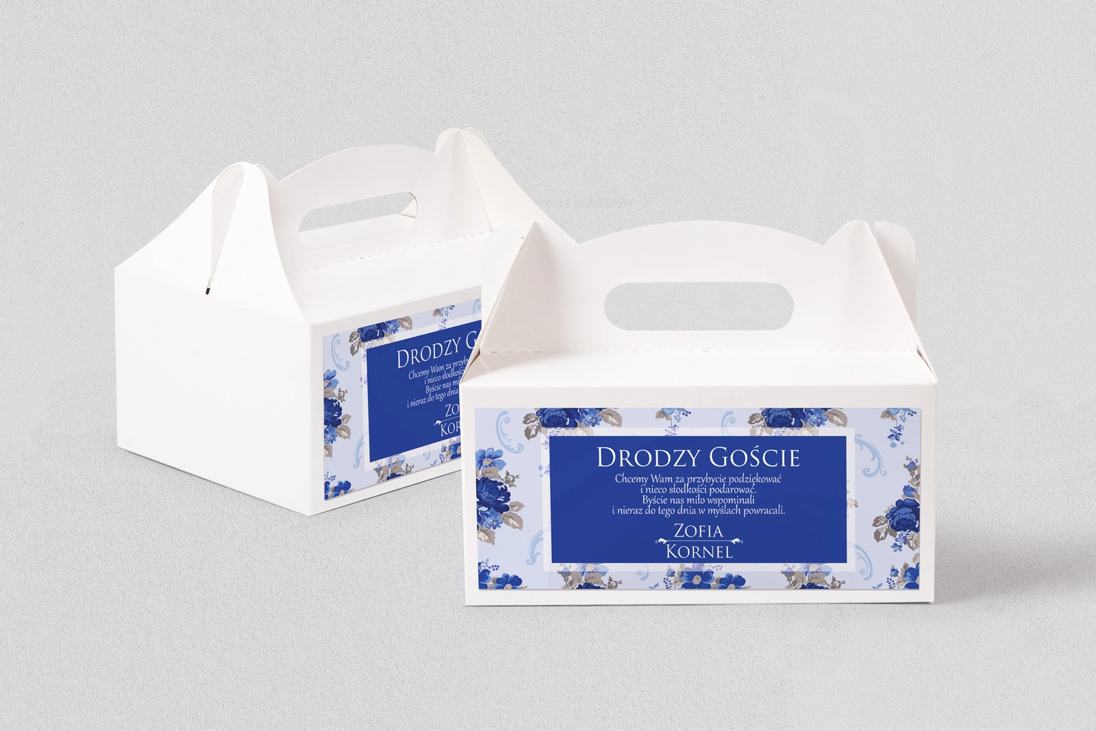 Pudełko na ciasto weselne Kwiatowe Pole Motyw 4