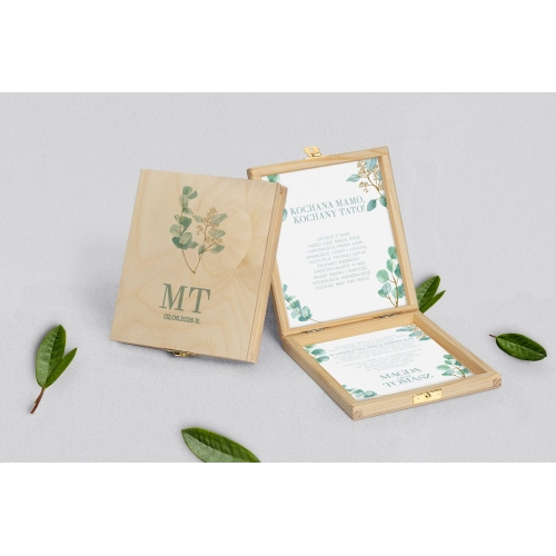 Zaproszenie dla Rodziców - naturalne Eukaliptus Motyw 1