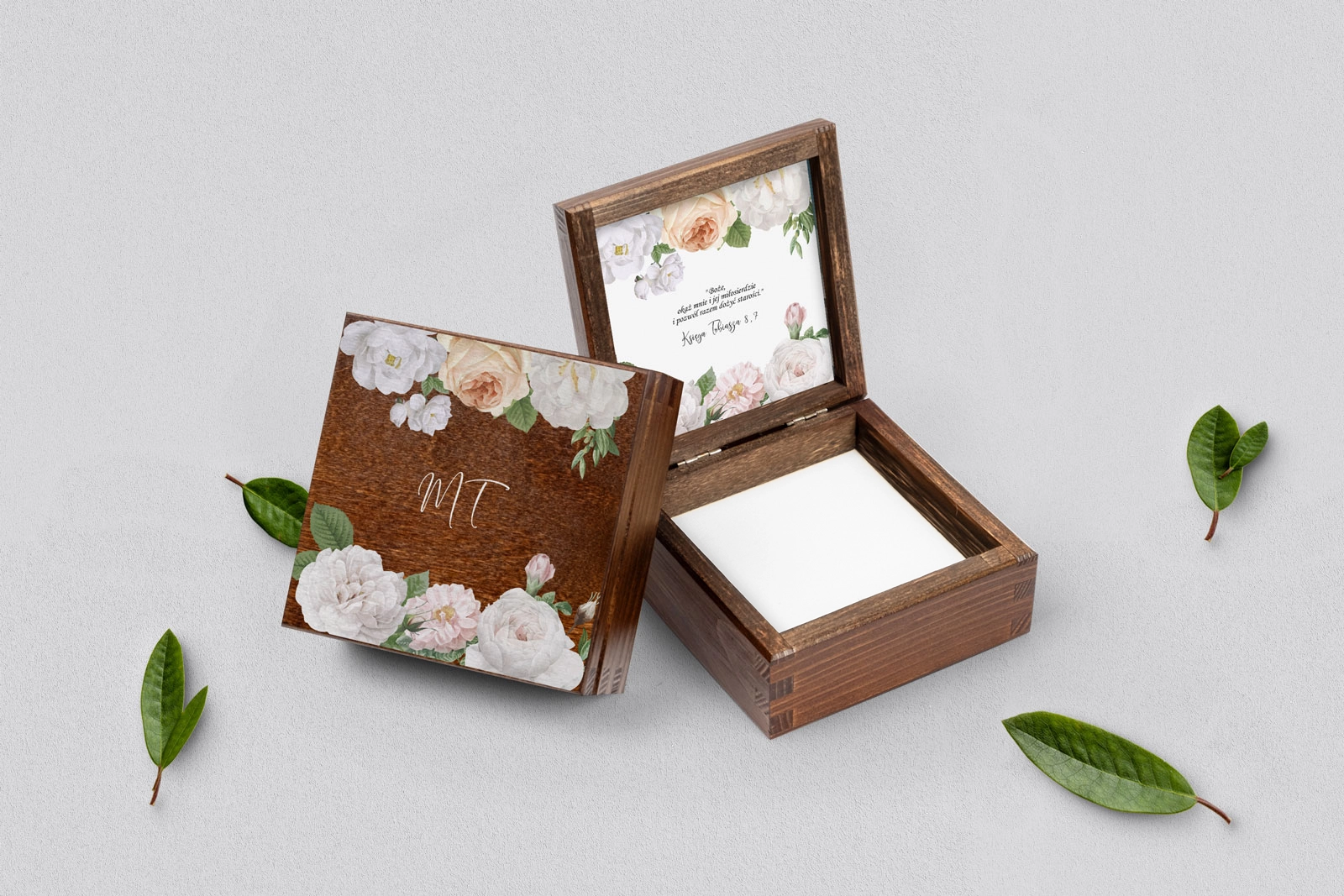 Pudełko na obrączki brązowe - Ofelia Motyw 3