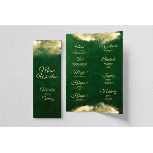 Menu Weselne greenery - Motyw 1