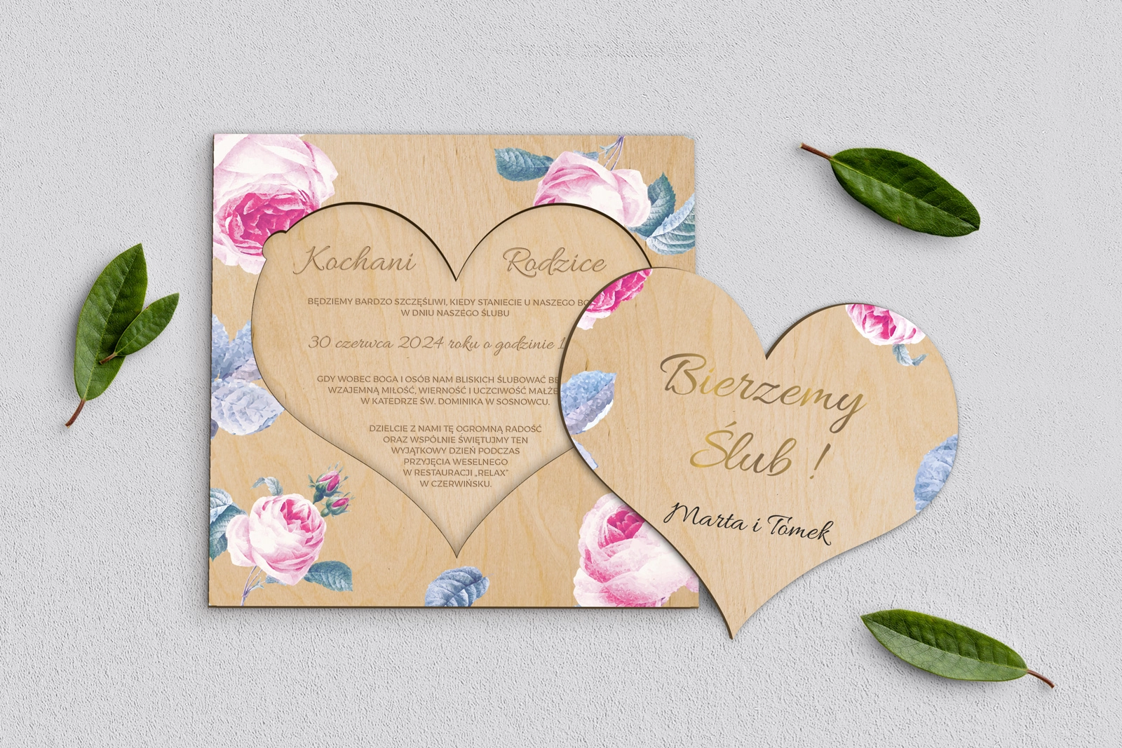 Drewniane Zaproszenie dla Rodziców - Dream Motyw 3