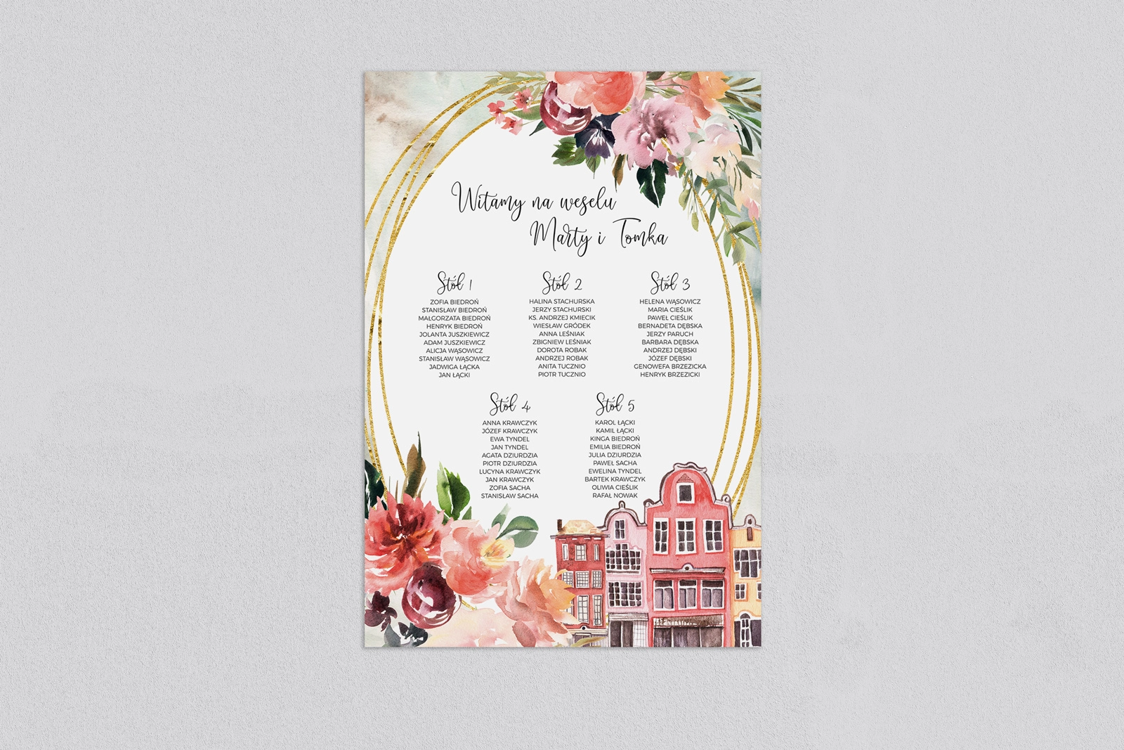 Plan stołów weselnych Spring Love Motyw 5