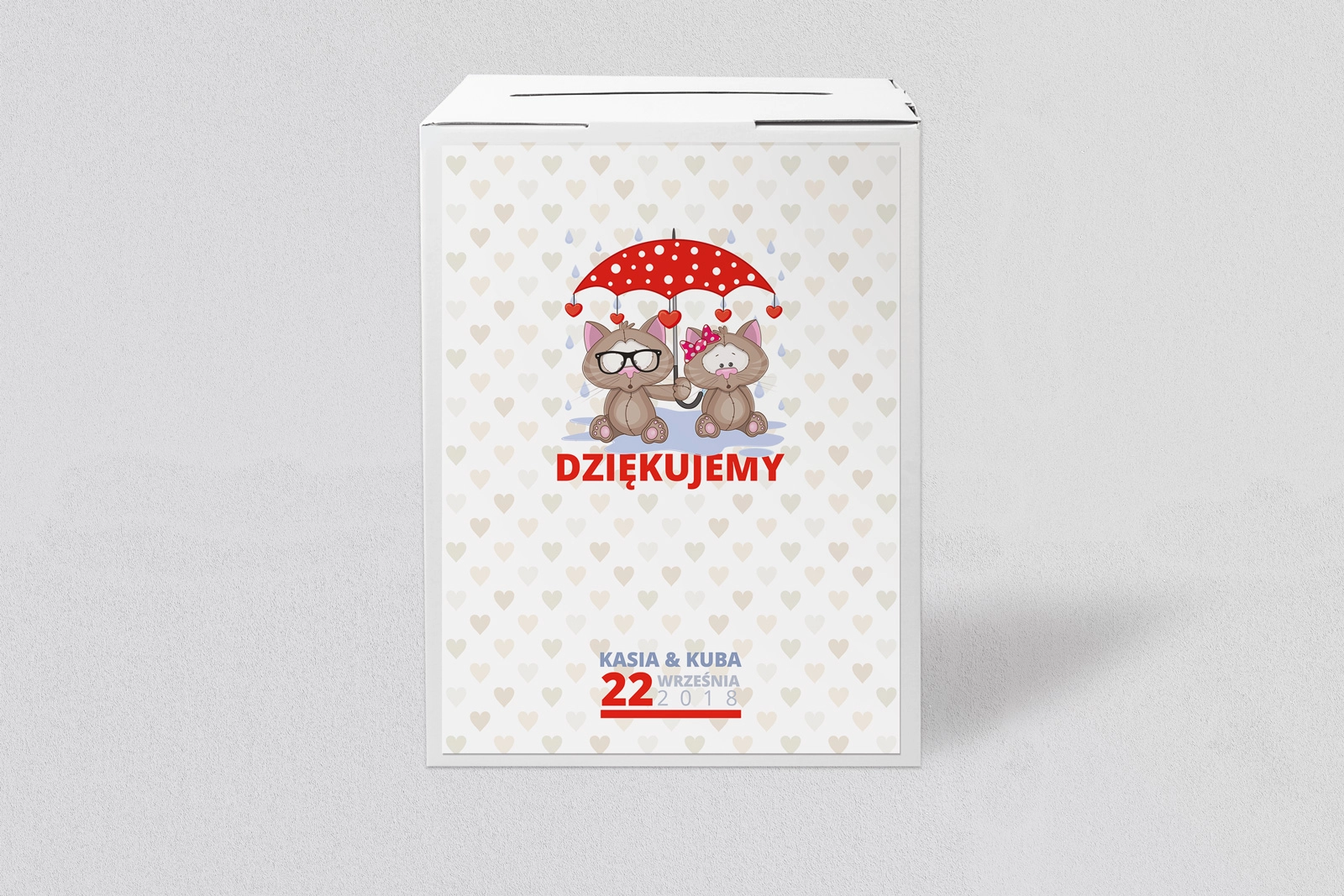 Pudełko na koperty i pieniądze Uroczy Deszcz Motyw 11