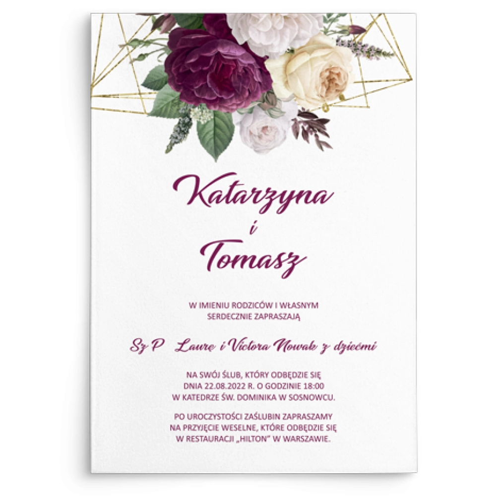 Zaproszenia ślubne Modena - Motyw 1