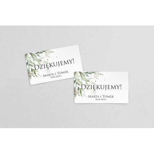 Naklejki na słoiczki weselne Leaves - Arkusz 21 szt Motyw 1