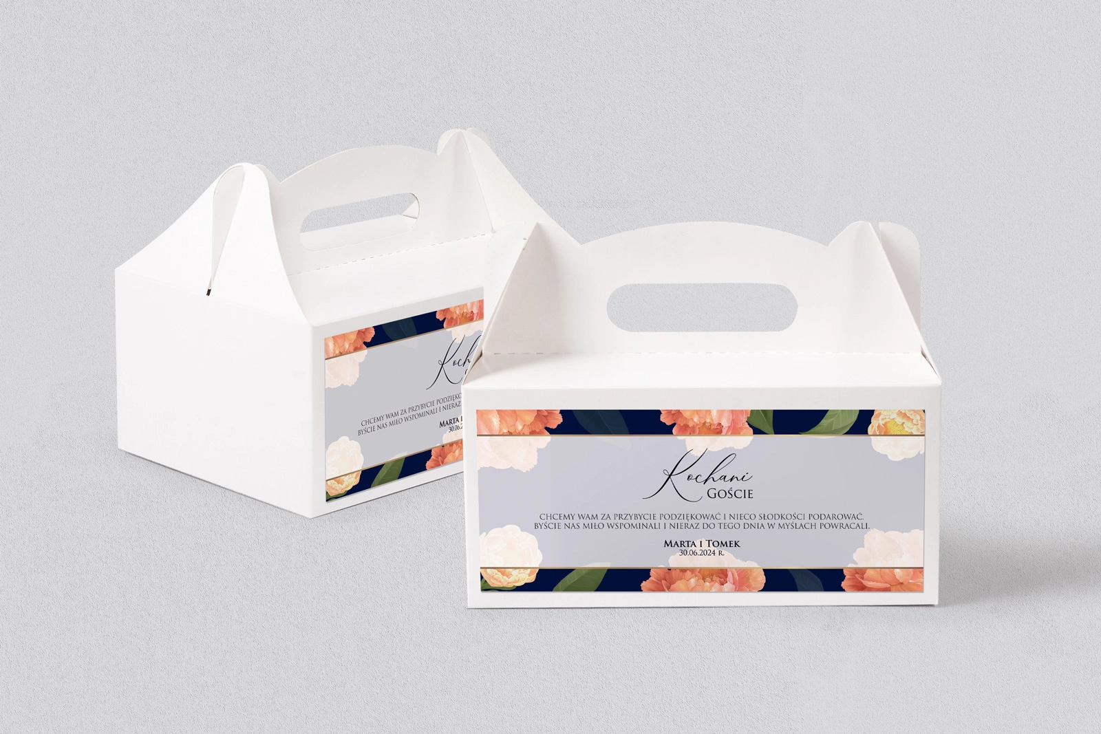 Pudełko na ciasto weselne Loveletter - Motyw 5