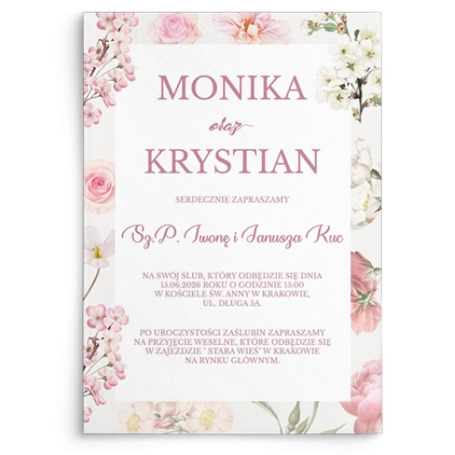 Zaproszenia ślubne Garden of Love - Motyw 2