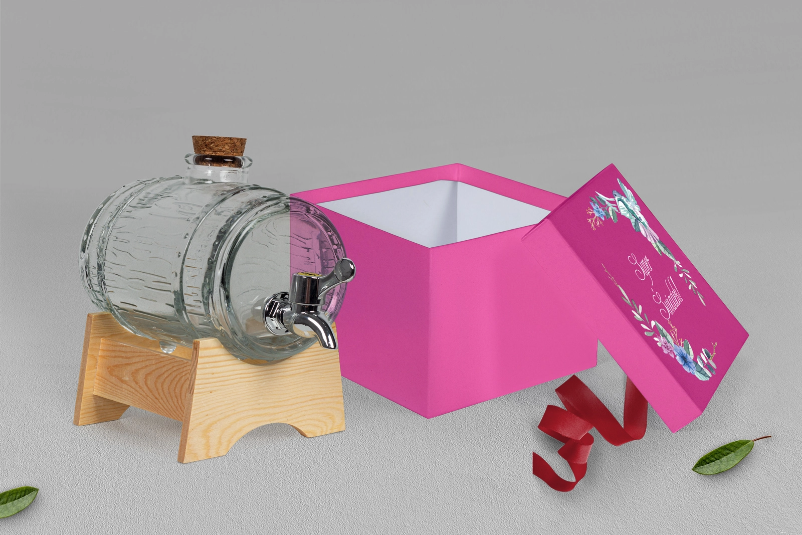 Antałek - opakowanie różowe Akwarelowe Wianki Motyw 8