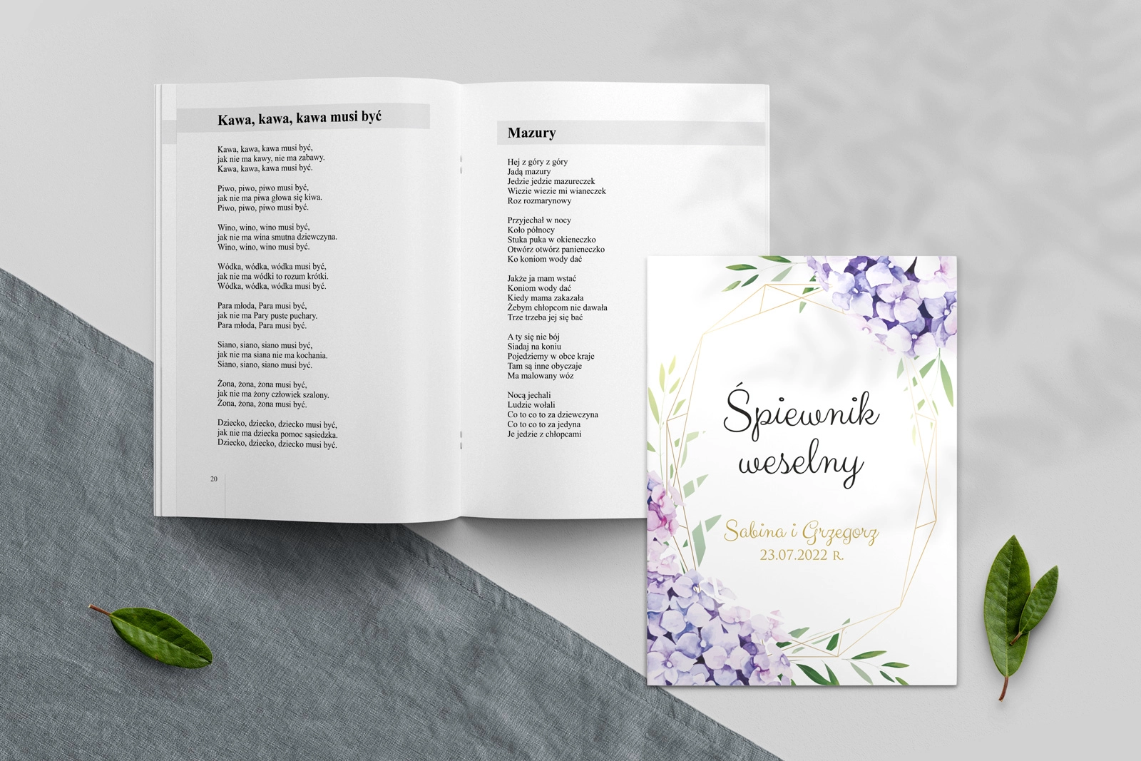 Śpiewnik Weselny - Flowers & Frame Motyw 1