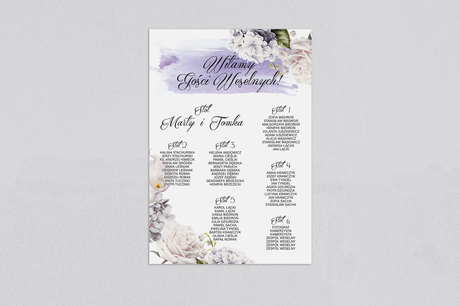 Plan stołów weselnych Charlotte - Motyw 2