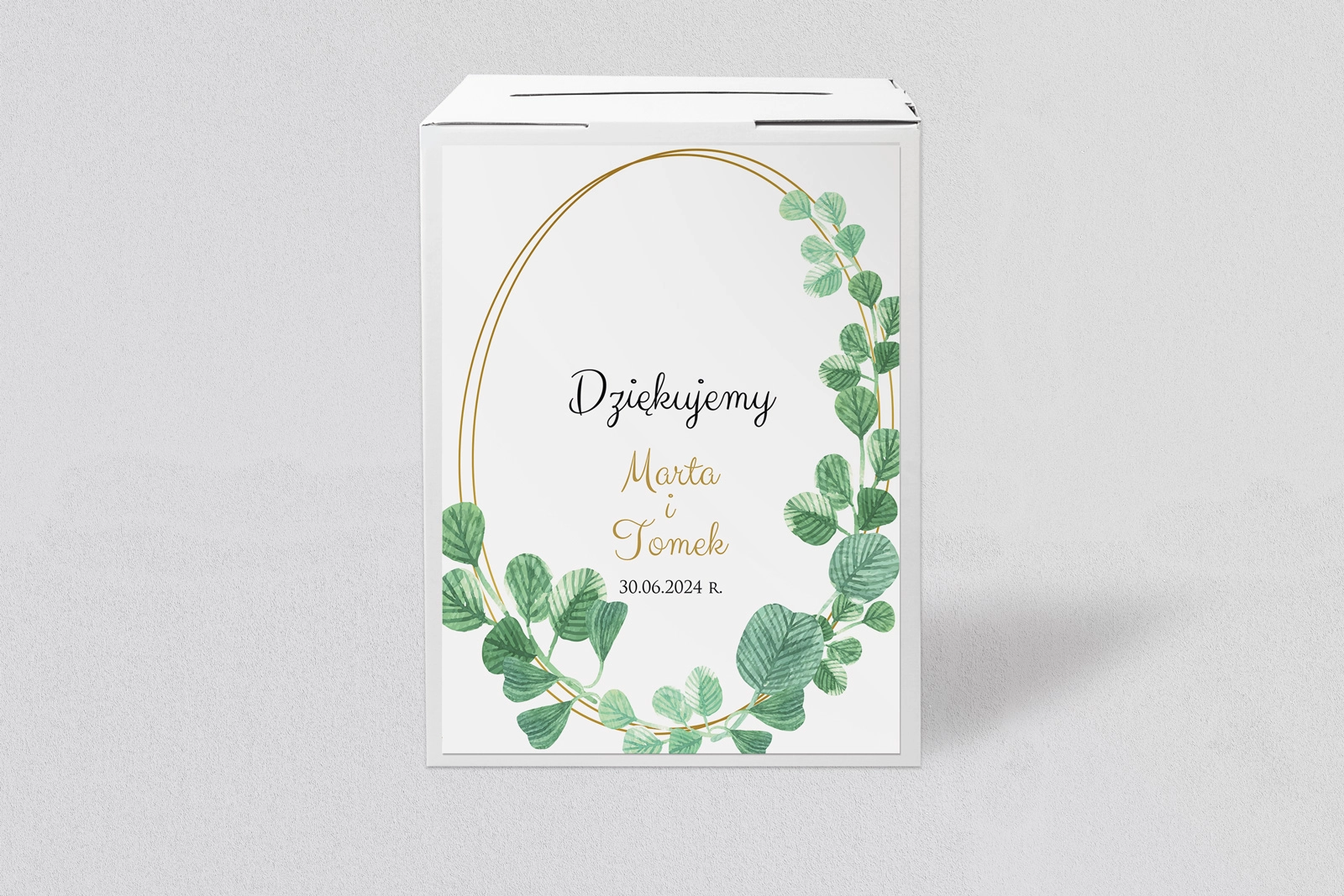 Pudełko na koperty i pieniądze Liście Motyw 6