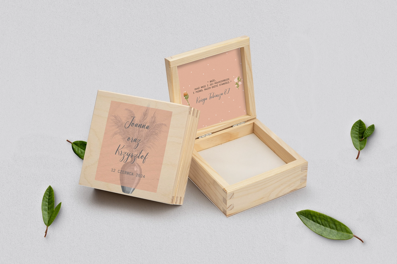 Pudełko na obrączki naturalne - Butterflies Motyw 4