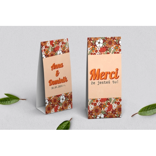 Podziękowanie Merci - Pudełeczko Retro Style Motyw 3