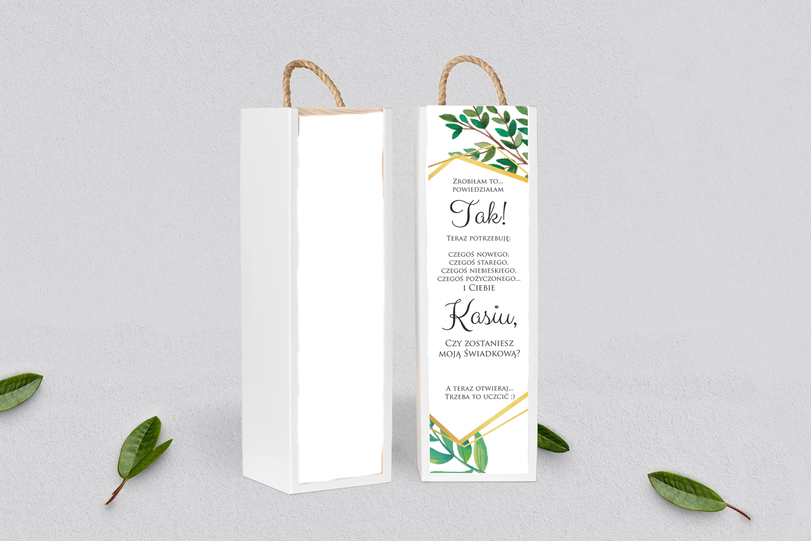 Prośba o Świadkowanie - SNW Akryl biała Flowers & Frame Motyw 2