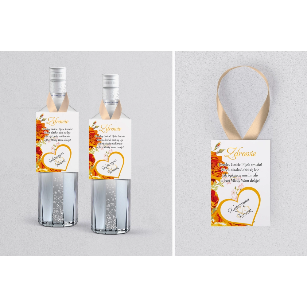 Zawieszka na alkohol Serca Kwiat Motyw 4