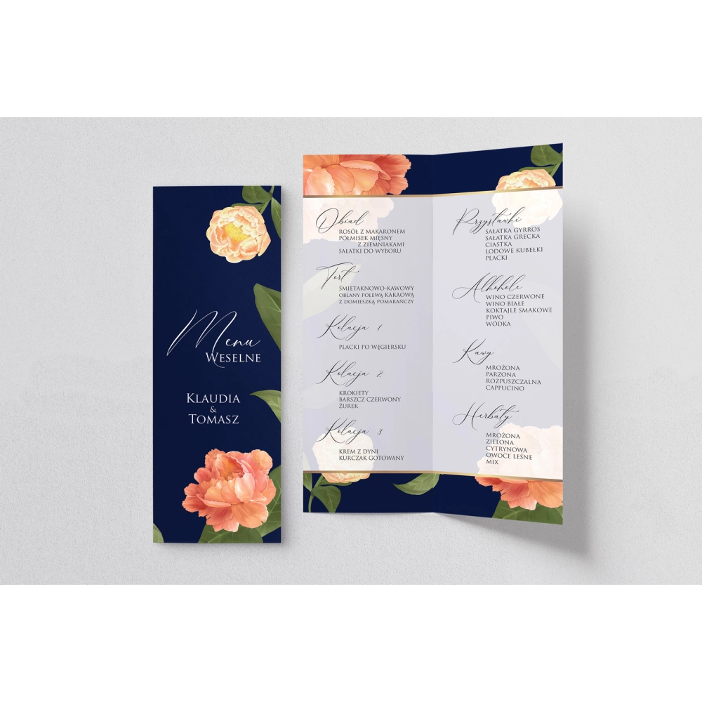 Menu Weselne Loveletter - Motyw 5