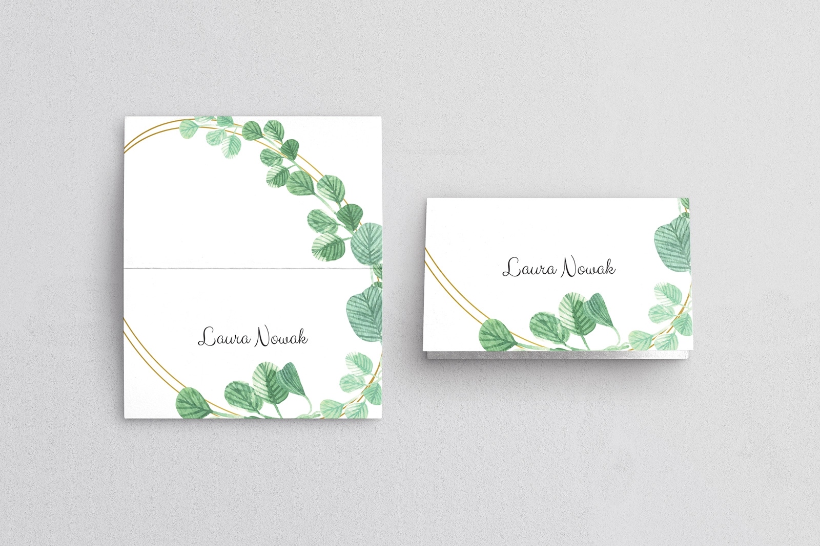 Winietki ślubne składane Liście - Motyw 6