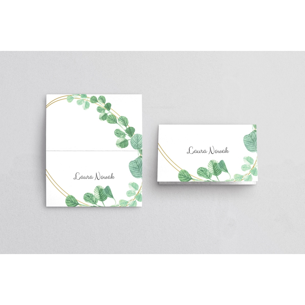 Winietki ślubne składane Liście - Motyw 6