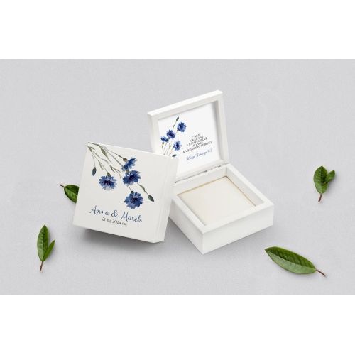 Pudełko na obrączki białe - Sweet Love Motyw 1